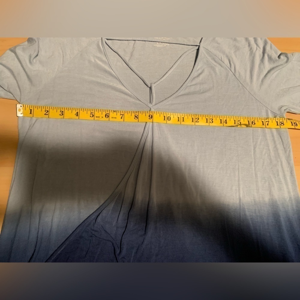 American Eagle Soft & Sexy light blue/ dark blue long sleeve shirt size small - Picture 7 of 7